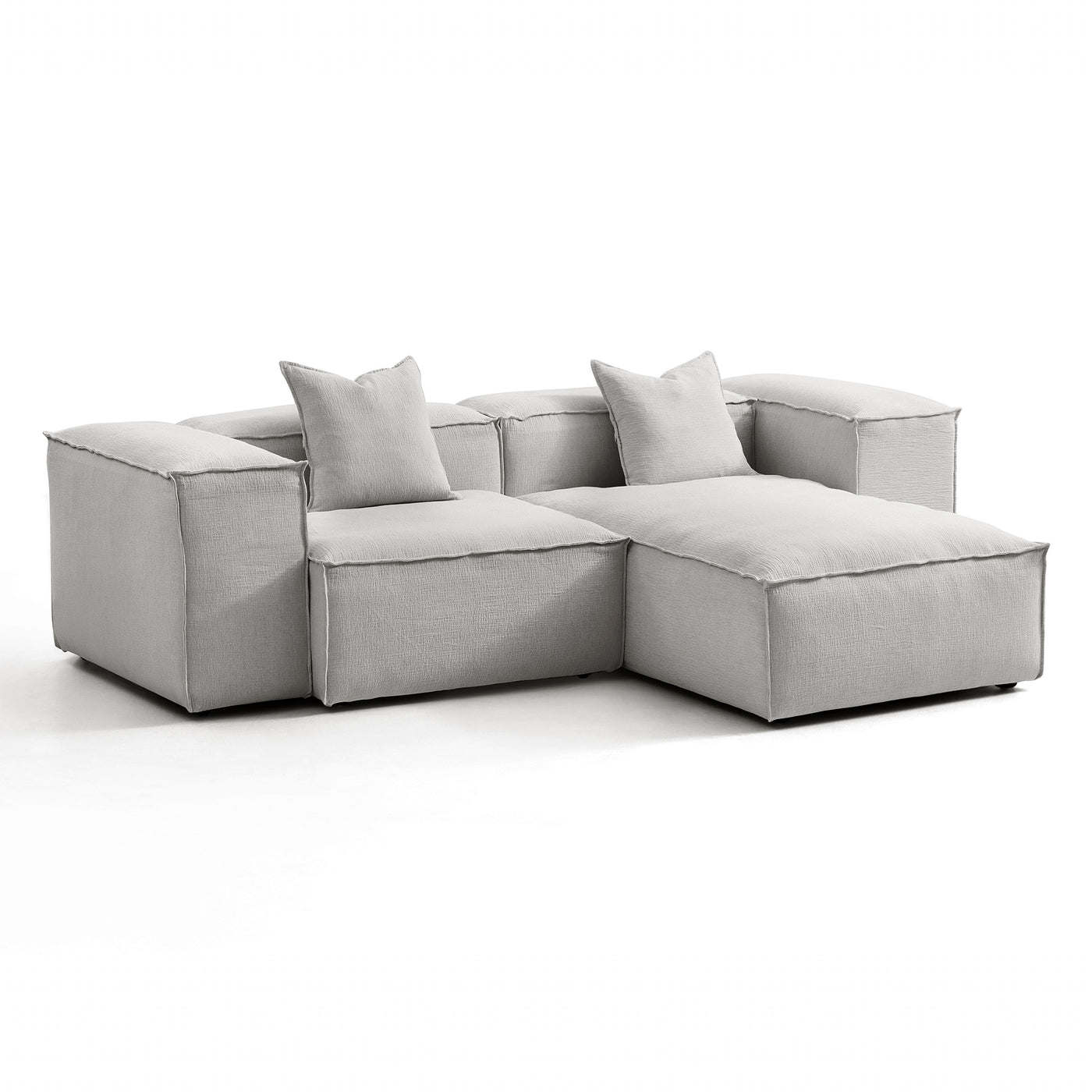Freedom Modular Khaki Sectional Sofa-Gray-High-106.3″