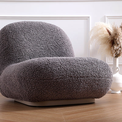 Puff Cream Accent Chair-Gray