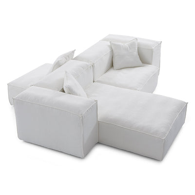 Freedom Modular Gray Double Sided Sectional Sofa-White-106.3″-High
