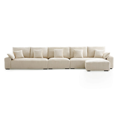 The Empress Gray Sofa and Ottoman-Beige-175.6"