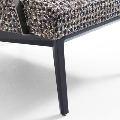 Charcoal Gary Flax Linen Minimalist Leisure Chair-Black