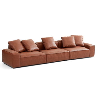 Garvon Vintage Reddish Brown Leathaire Sofa-Reddish Brown-142.6"