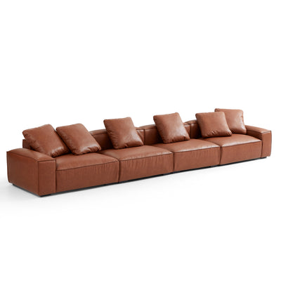 Garvon Vintage Reddish Brown Leathaire Sofa-Reddish Brown-182.8"