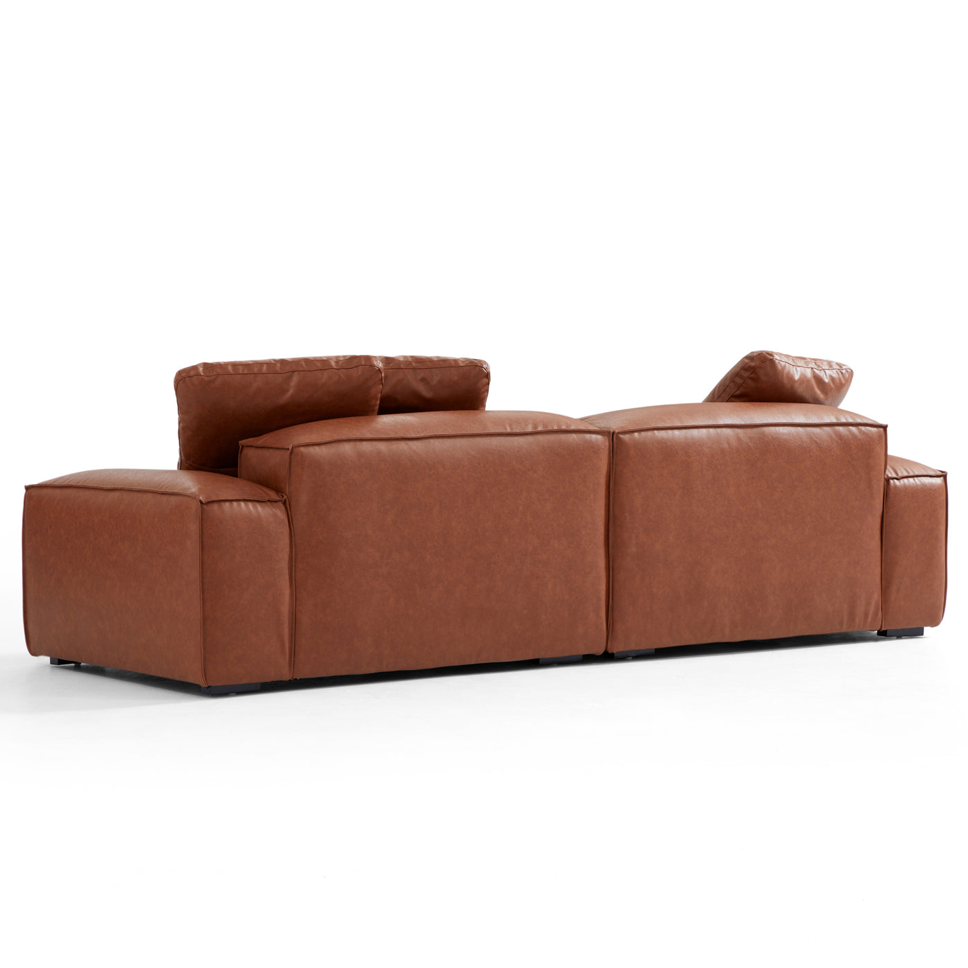 Garvon Vintage Reddish Brown Leathaire Sofa-Reddish Brown