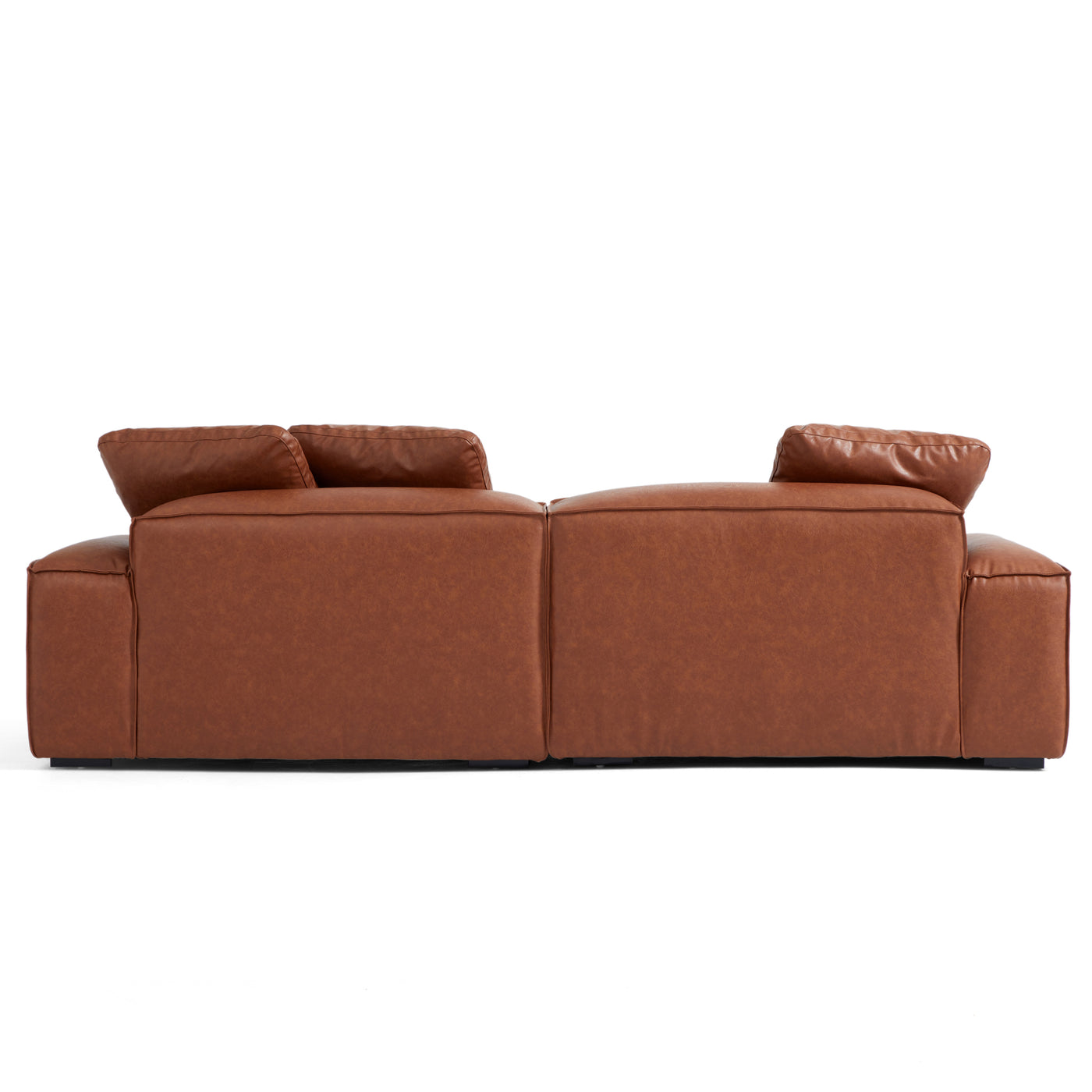 Garvon Vintage Reddish Brown Leathaire Sofa-Reddish Brown