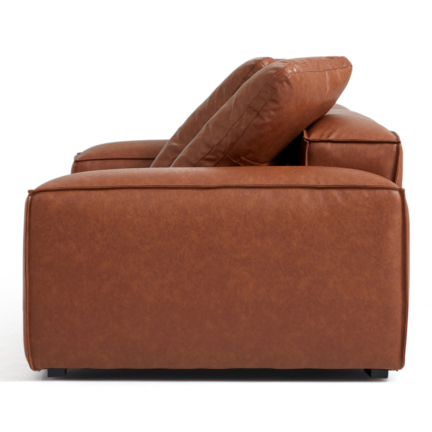 Garvon Vintage Reddish Brown Leathaire Sofa-Reddish Brown