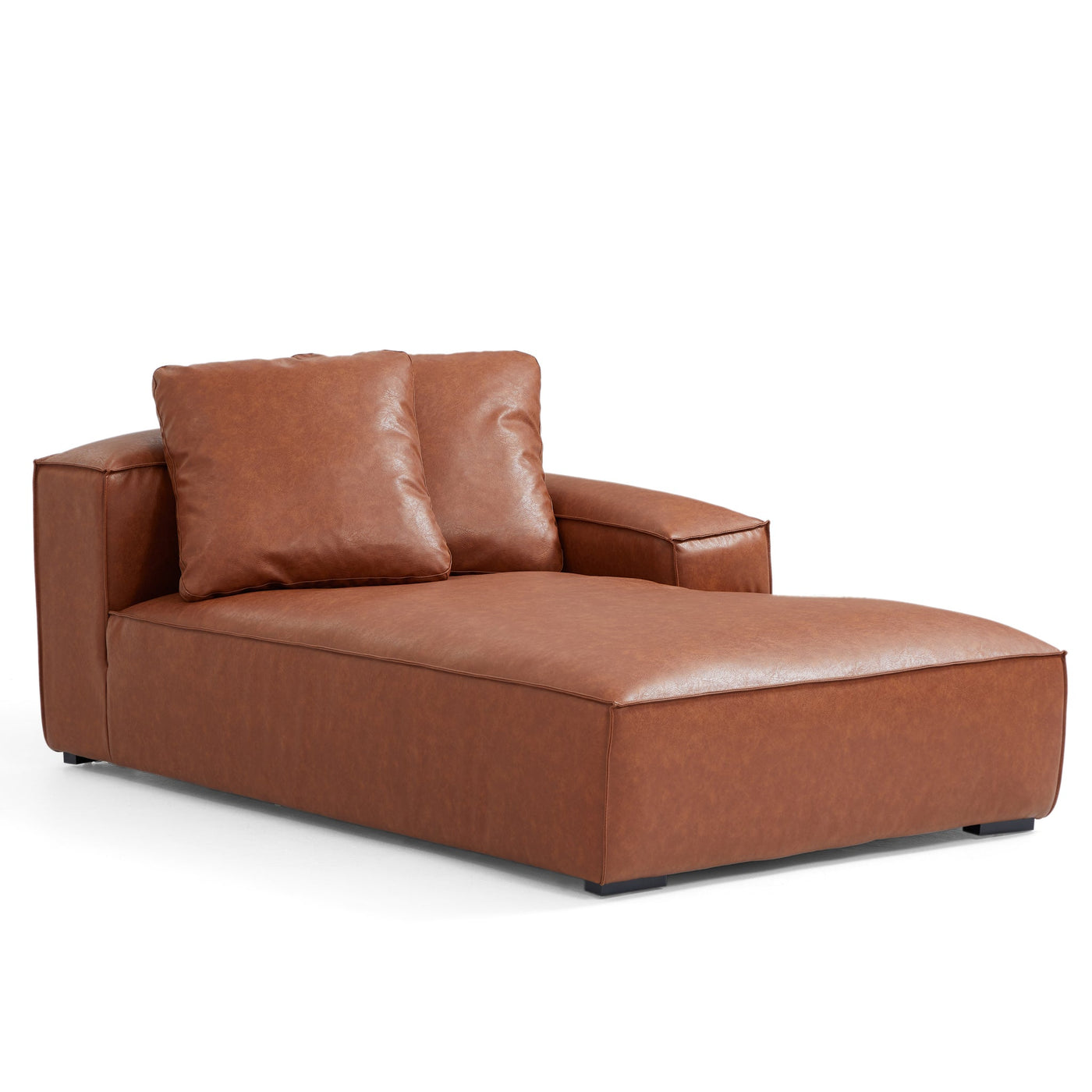 Garvon Vintage Reddish Brown Leathaire Sectional-Reddish Brown