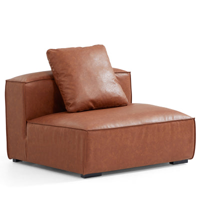 Garvon Vintage Reddish Brown Leathaire Sofa-Reddish Brown