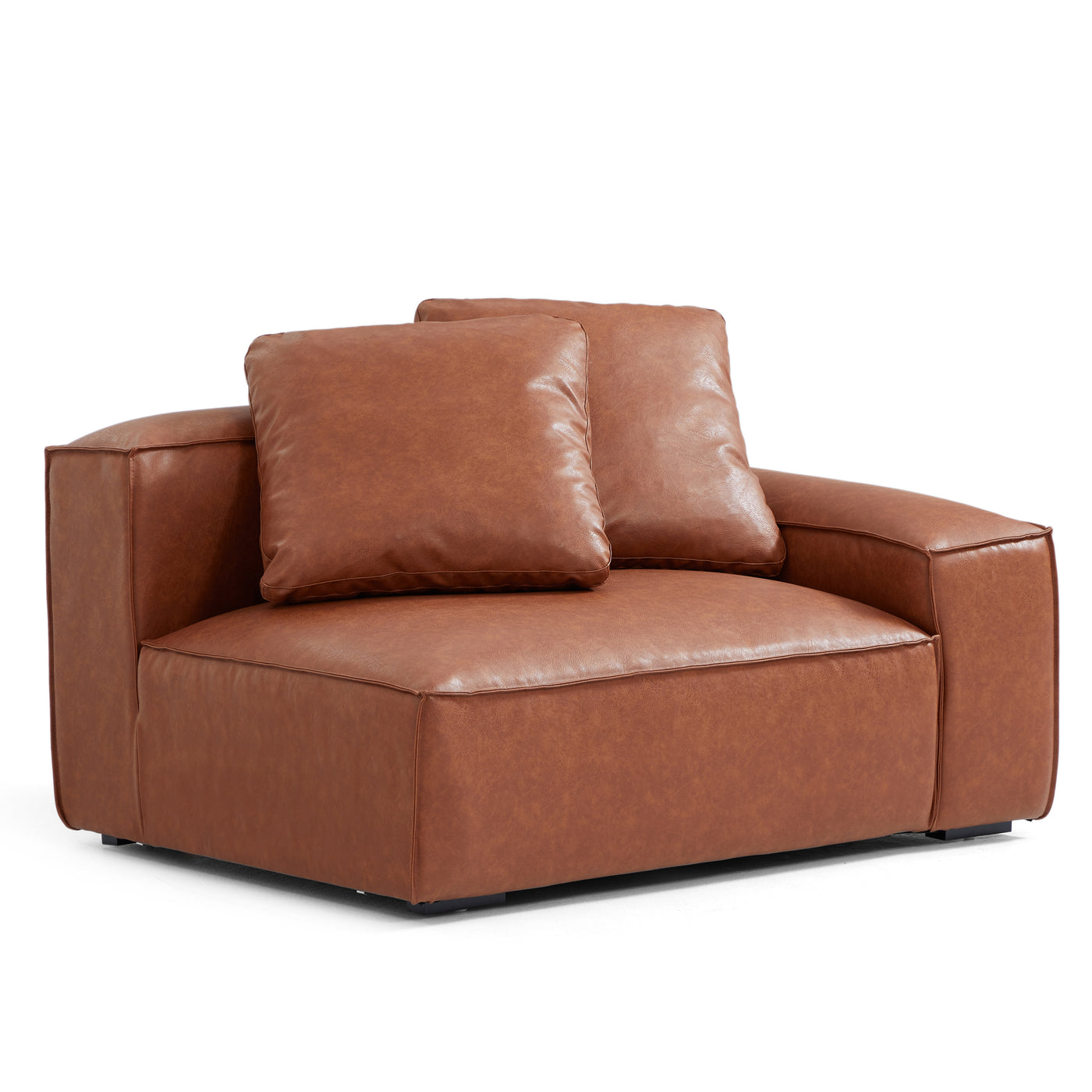 Garvon Vintage Reddish Brown Leathaire Sofa-Reddish Brown