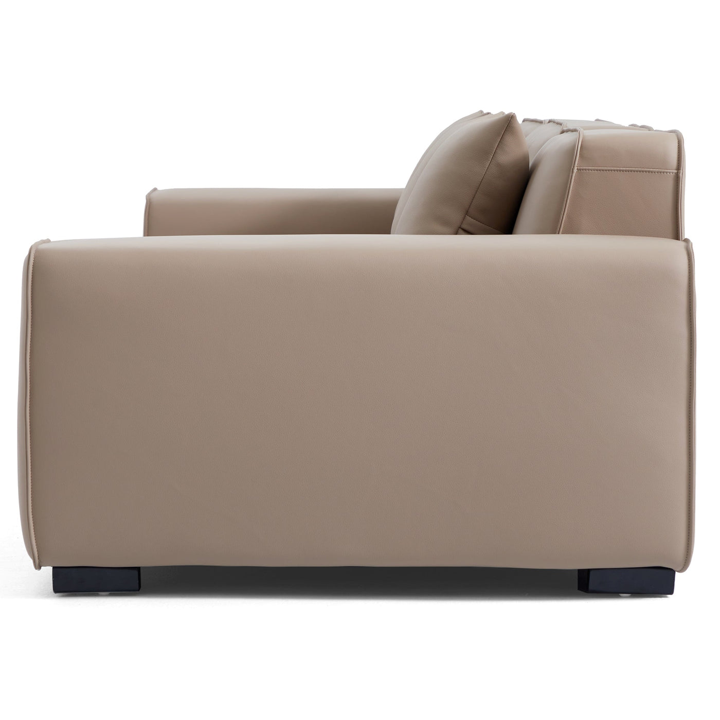 Domus Modular Dark Gray Leather Sofa-Khaki