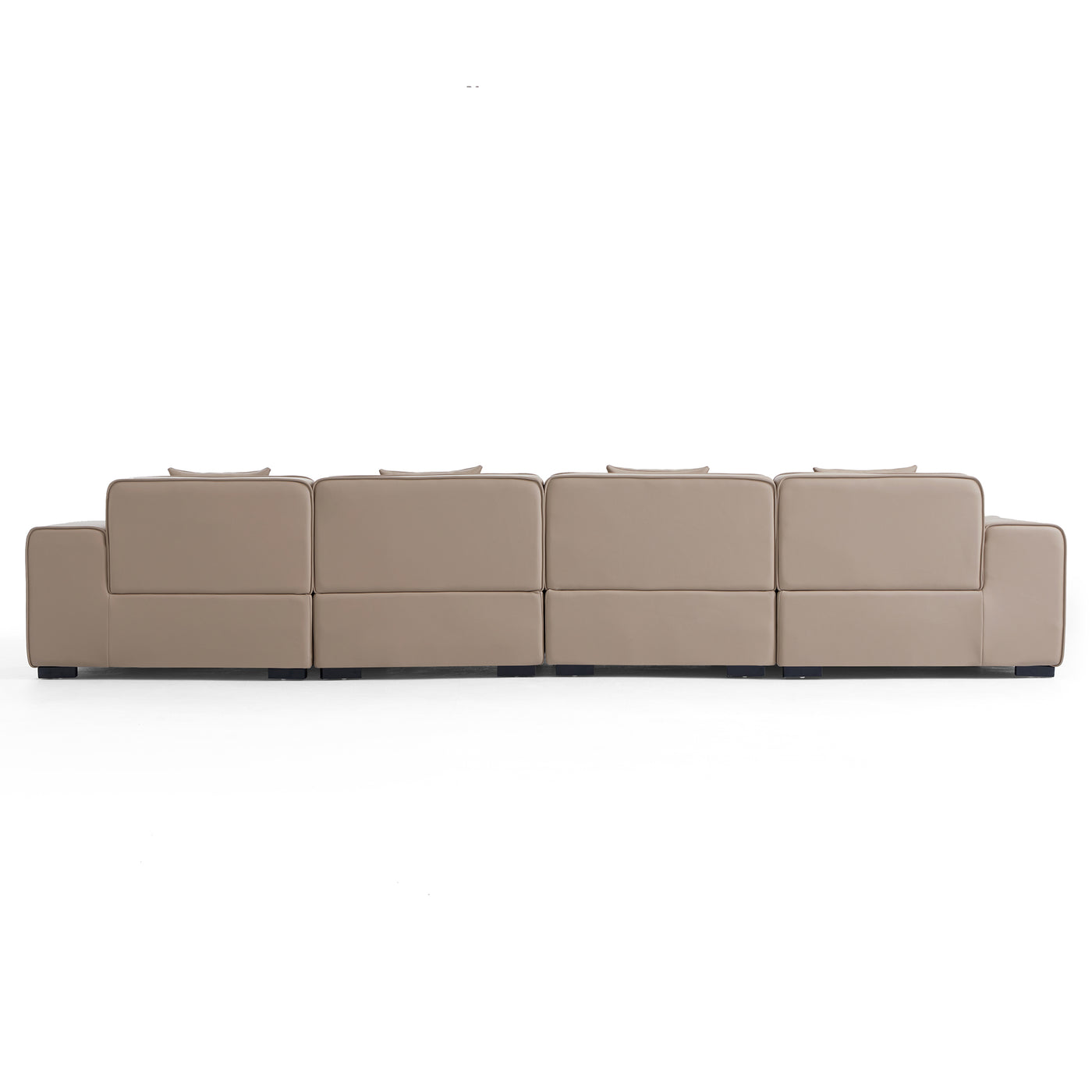 Domus Modular Beige Leather Sofa