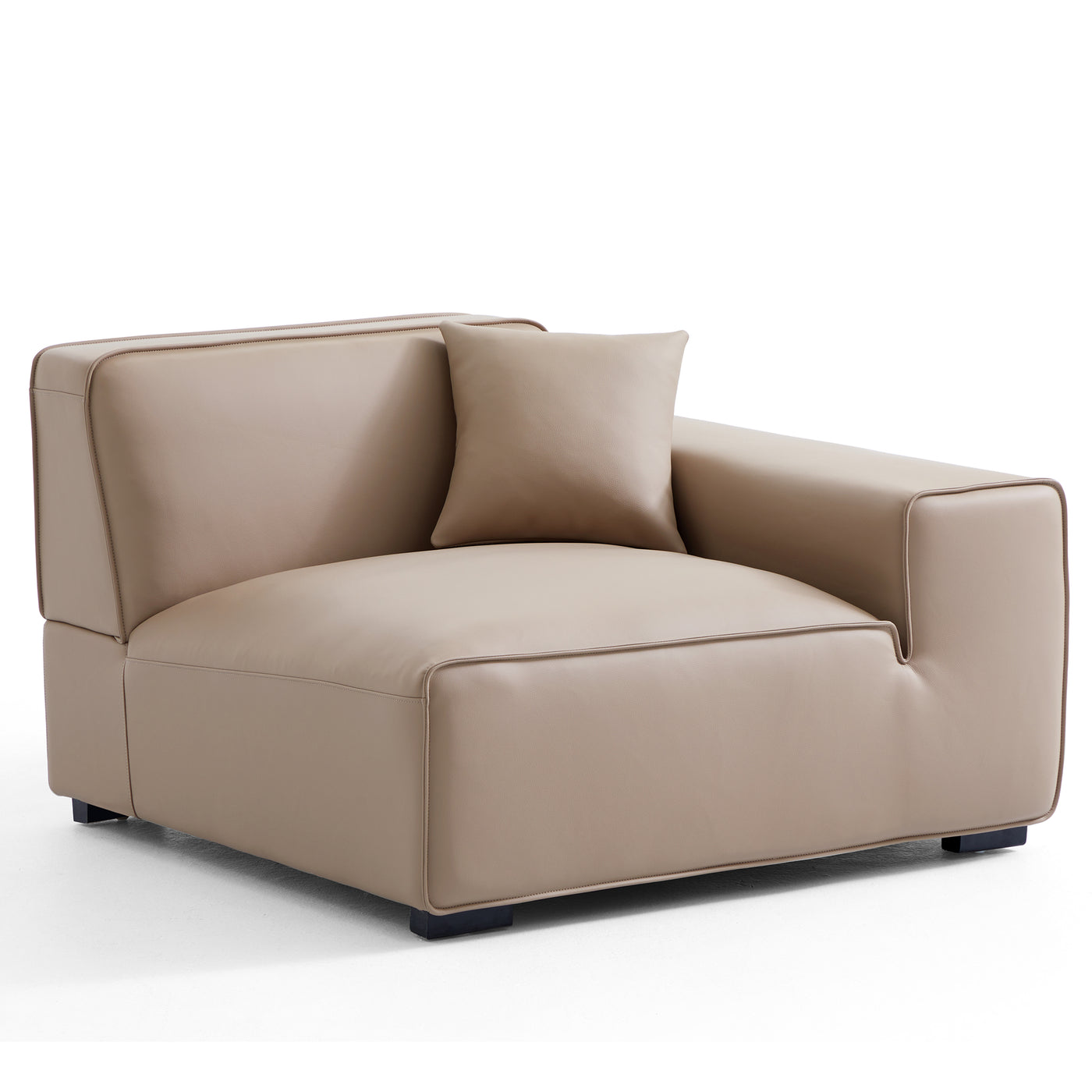 Domus Modular Khaki Leather Sectional Sofa-Khaki