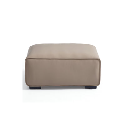 Domus Modular Black Leather Sofa Set-Khaki