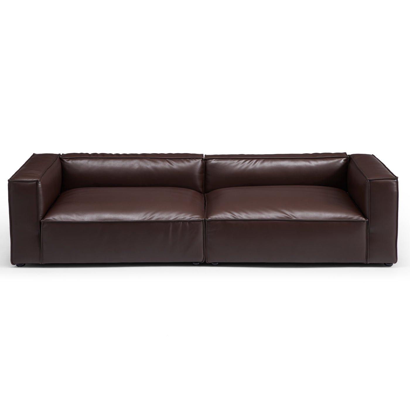 Luxury Minimalist Dark Brown Leather Daybed Sofa-Dark Brown