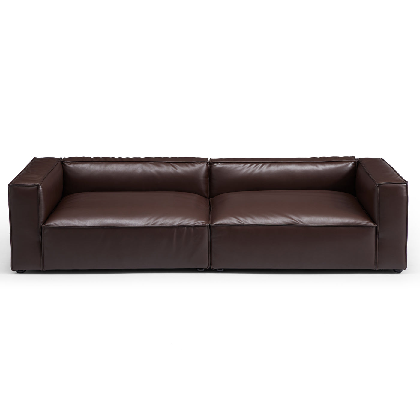 Luxury Minimalist Dark Brown Leather Daybed Sofa-hidden