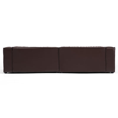 Luxury Minimalist Dark Brown Leather Daybed Sofa-Dark Brown