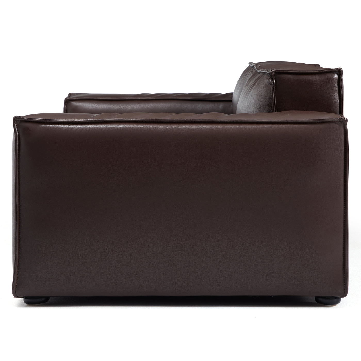 Luxury Minimalist Dark Brown Leather Sofa-Dark Brown