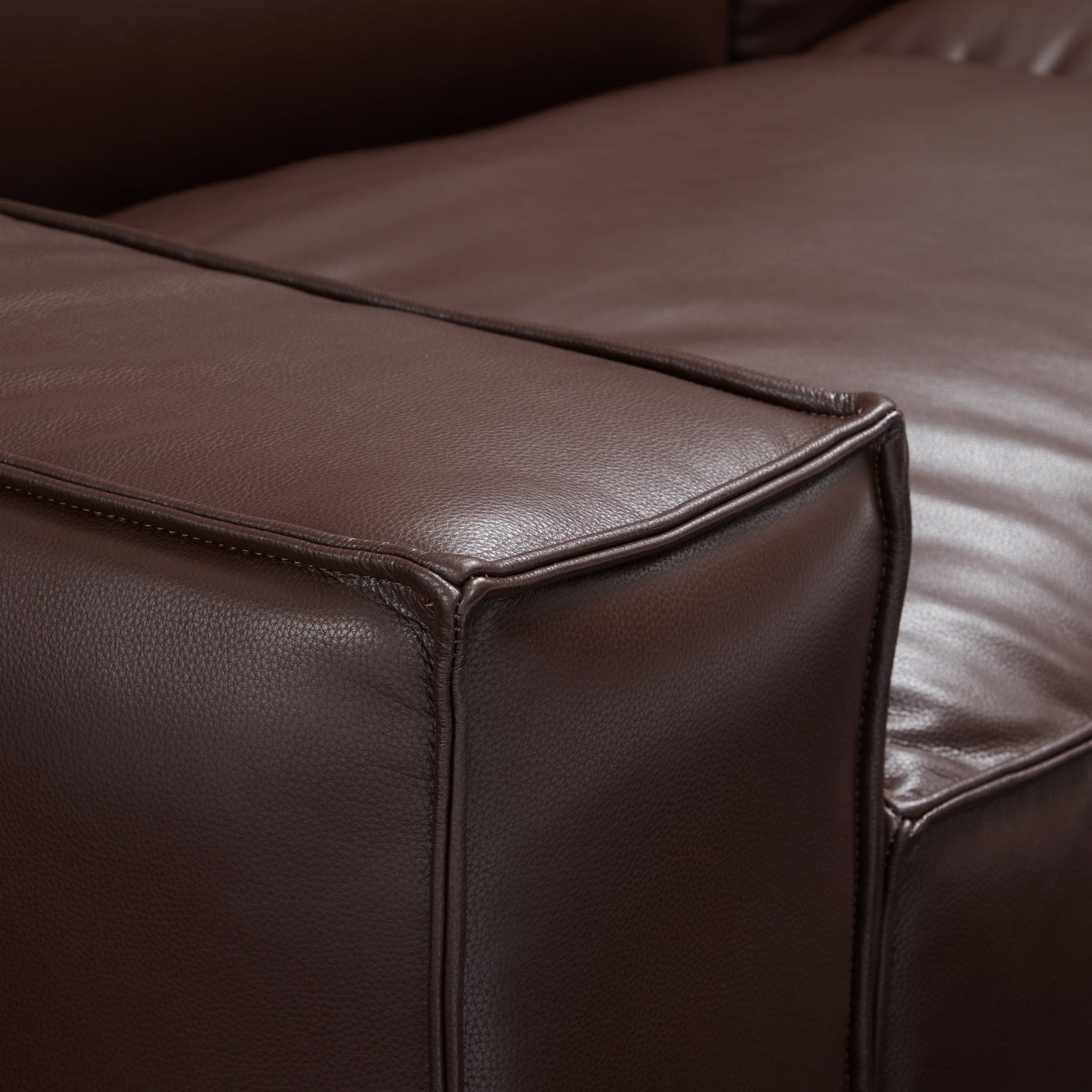 Luxury Minimalist Dark Brown Leather Armchair-Dark Brown