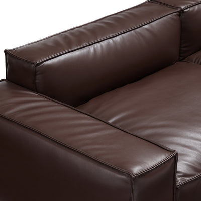 Luxury Minimalist Dark Brown Leather Sofa-Dark Brown