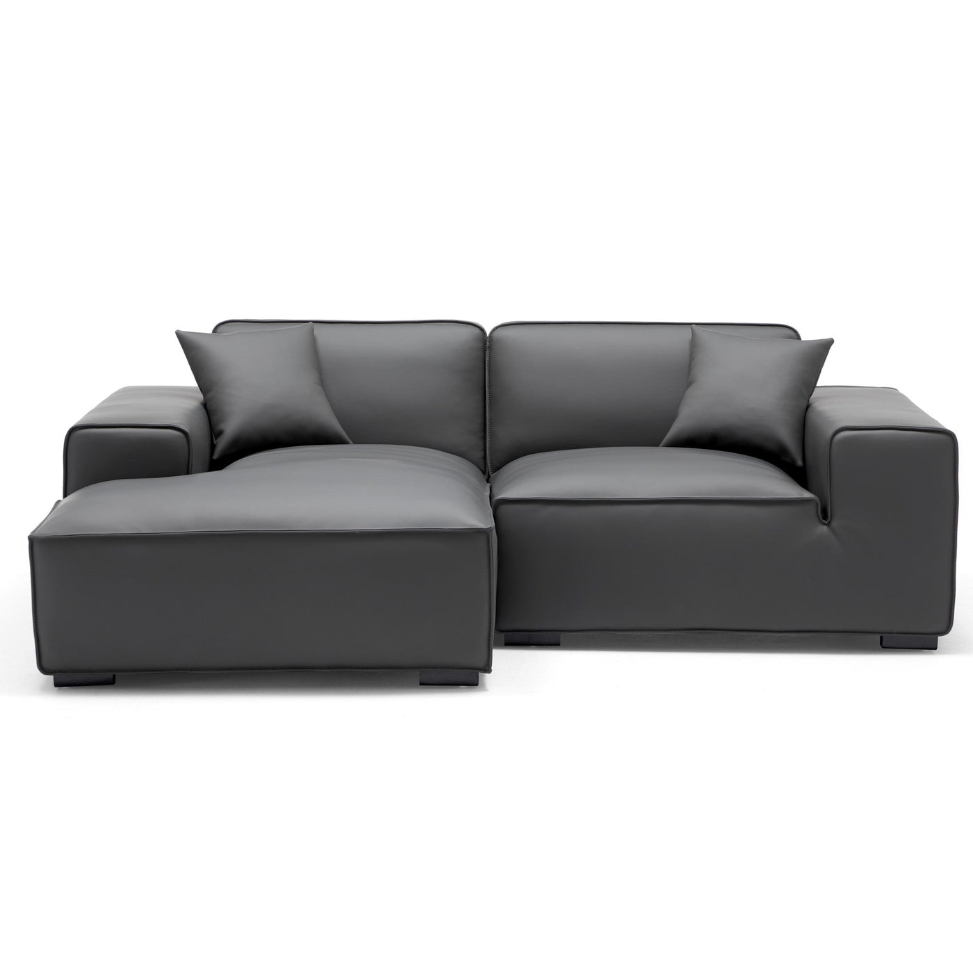 Domus Modular Dark Gray Leather Sectional Sofa-hidden