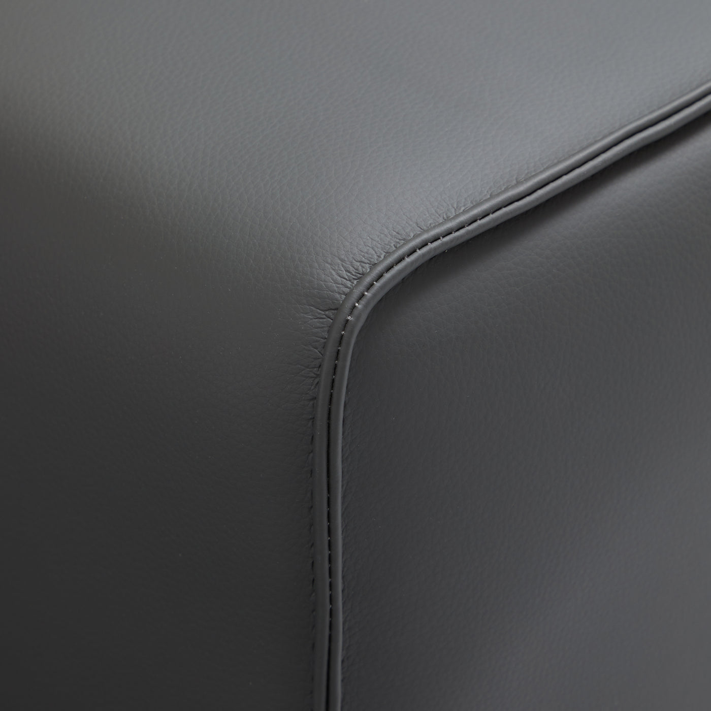 Domus Modular Black Leather Sofa Set-Dark Gray
