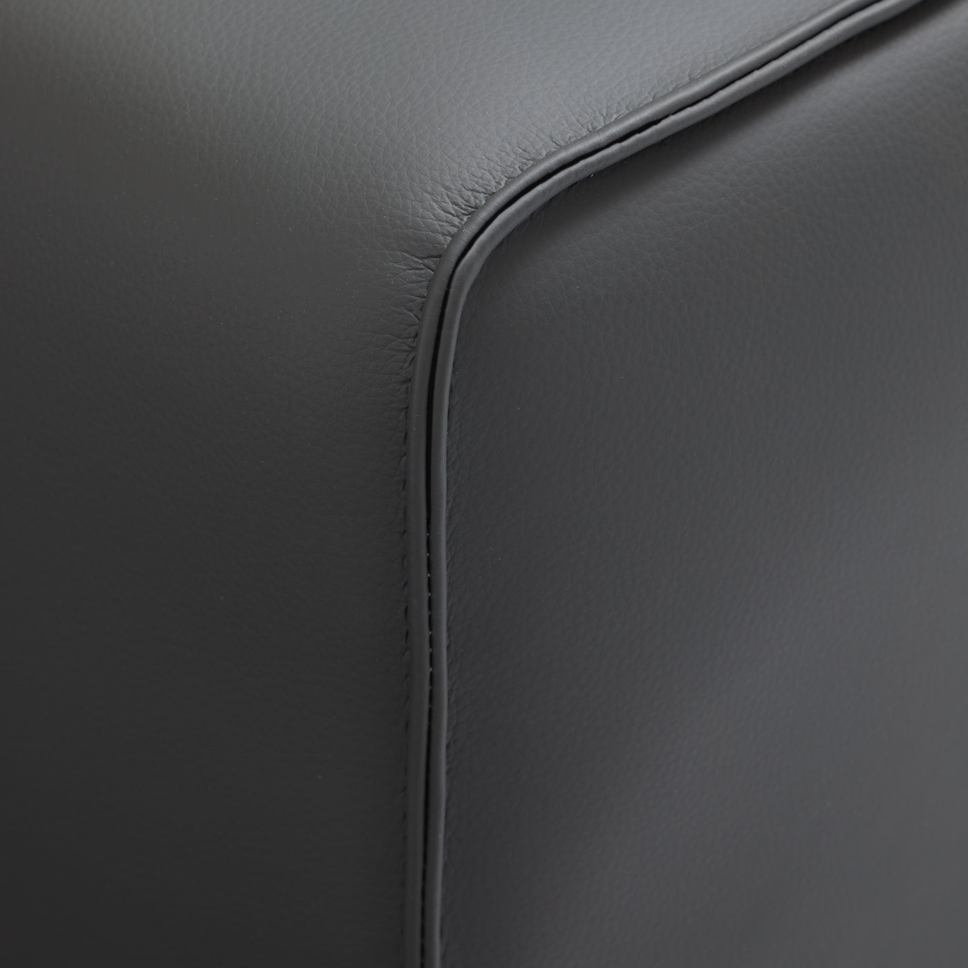 Domus Modular Black Leather L Shaped Sectional-Dark Gray