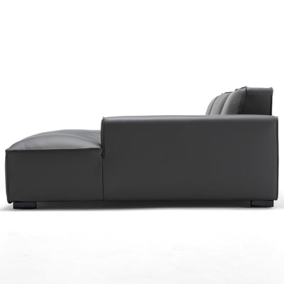 Domus Modular Khaki Leather U Shaped Sectional Sofa-Dark Gray