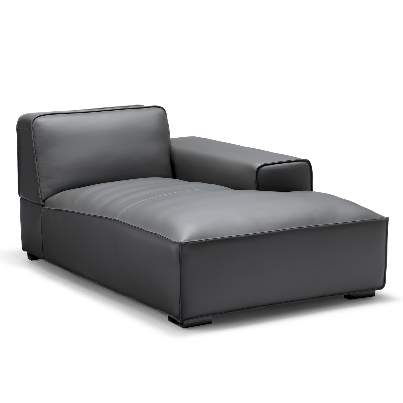 Domus Modular Khaki Leather U Shaped Sectional Sofa-Dark Gray