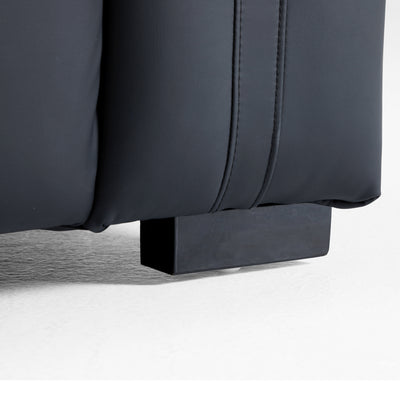 Noir Luxe Black Genuine Leather Sofa-Black