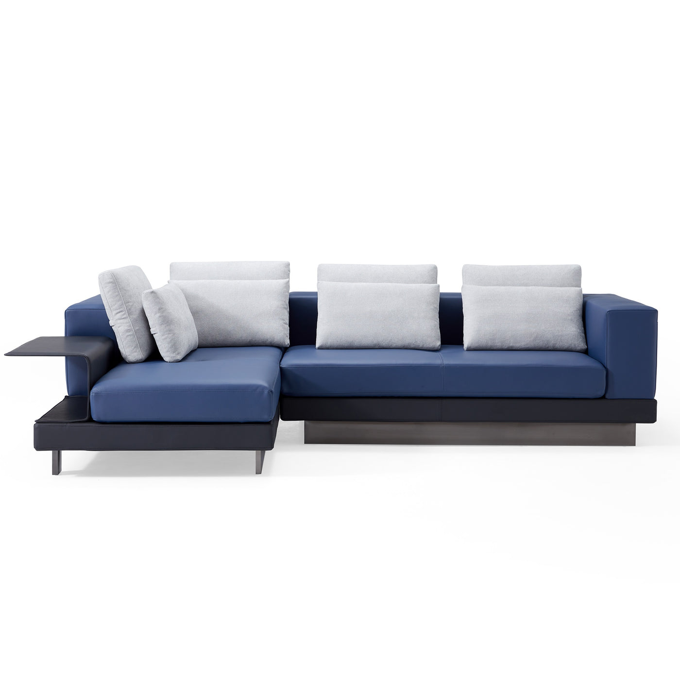 Connery Minimalist Blue Sectional-Blue-115.9″-Facing Left