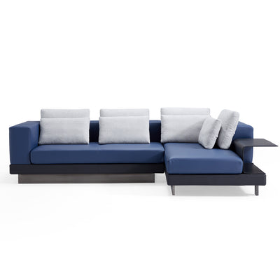 Connery Minimalist White Sectional-Blue-115.9″-Facing Right