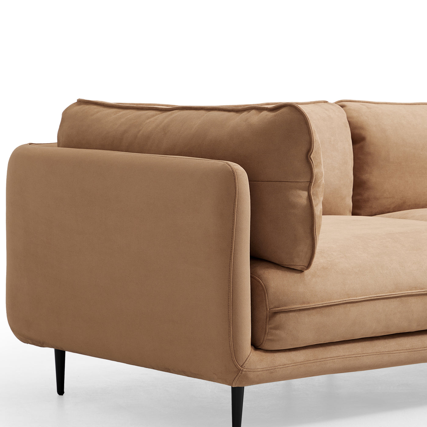 Vanilla Gray Fabric Sofa-Camel