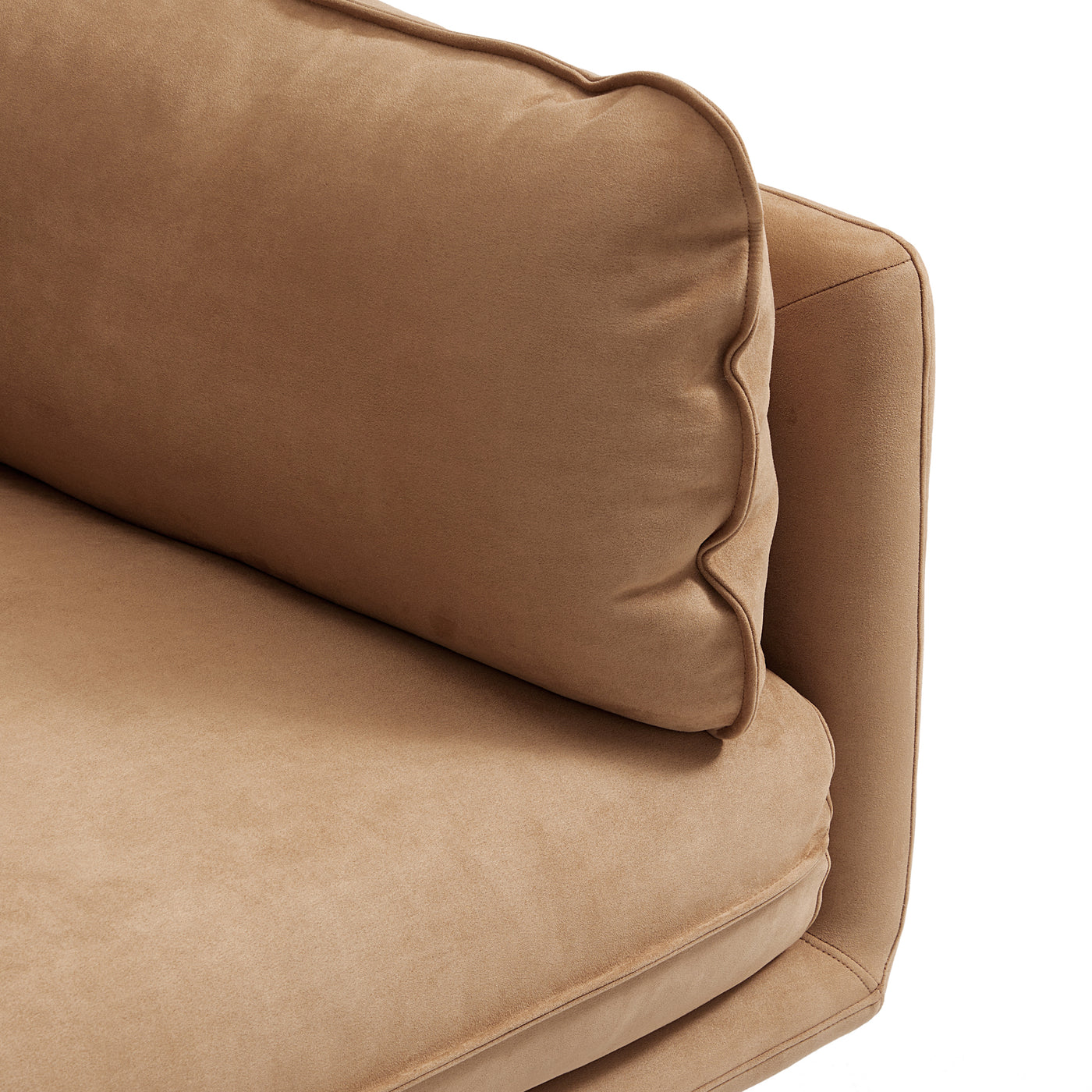 Vanilla Gray Fabric Sofa-Camel