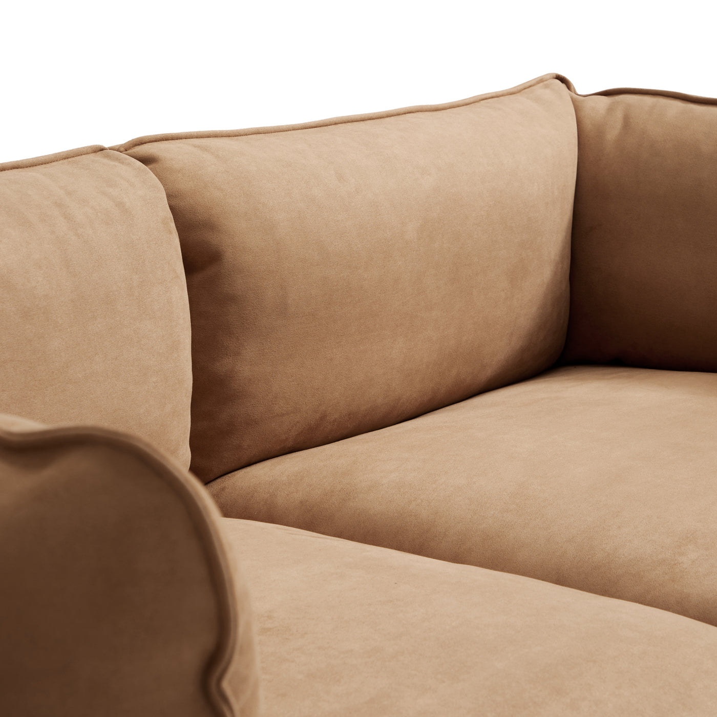 Vanilla Gray Fabric Sofa-Camel