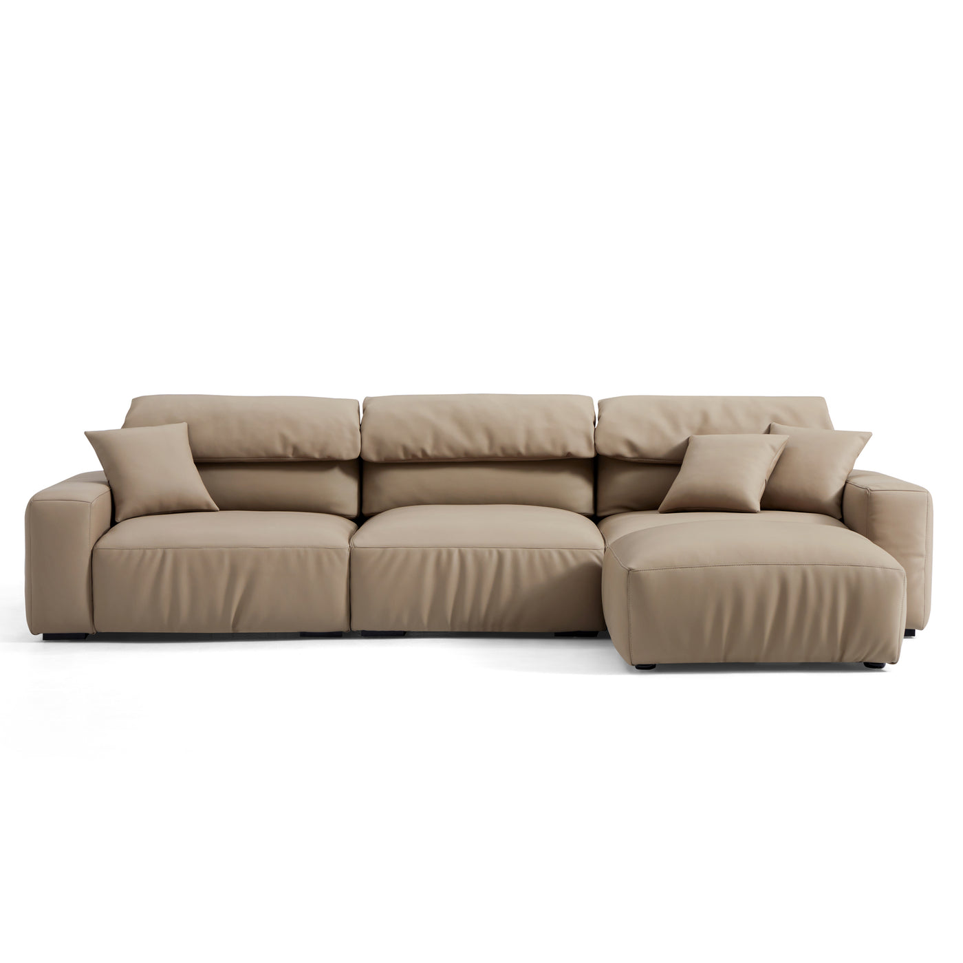 Chestnut Khaki Sofa and Ottoman-Khaki