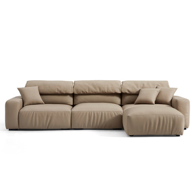 Chestnut Khaki Sofa and Ottoman-Khaki