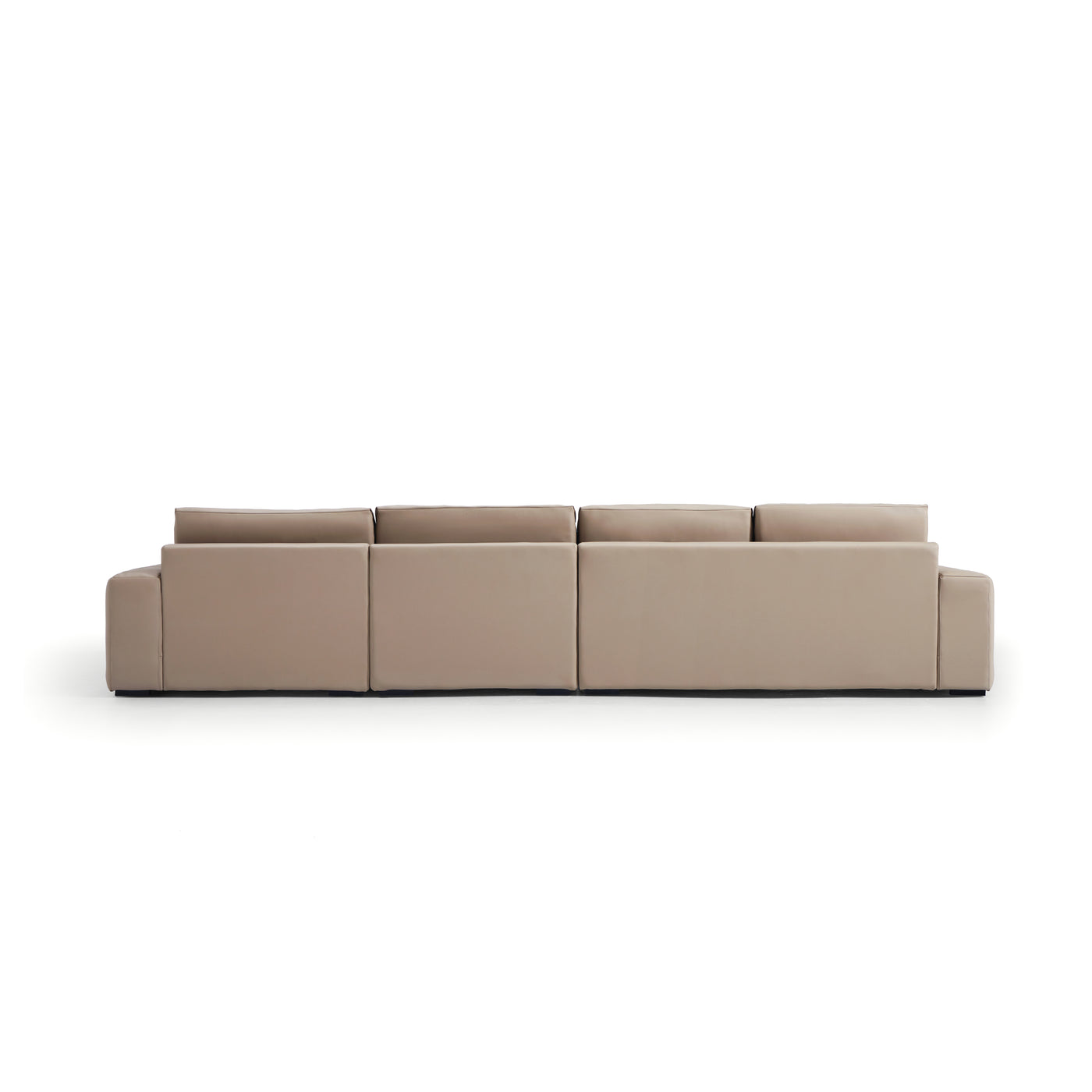 Chestnut Khaki Leather Sectional-Khaki-152.4"