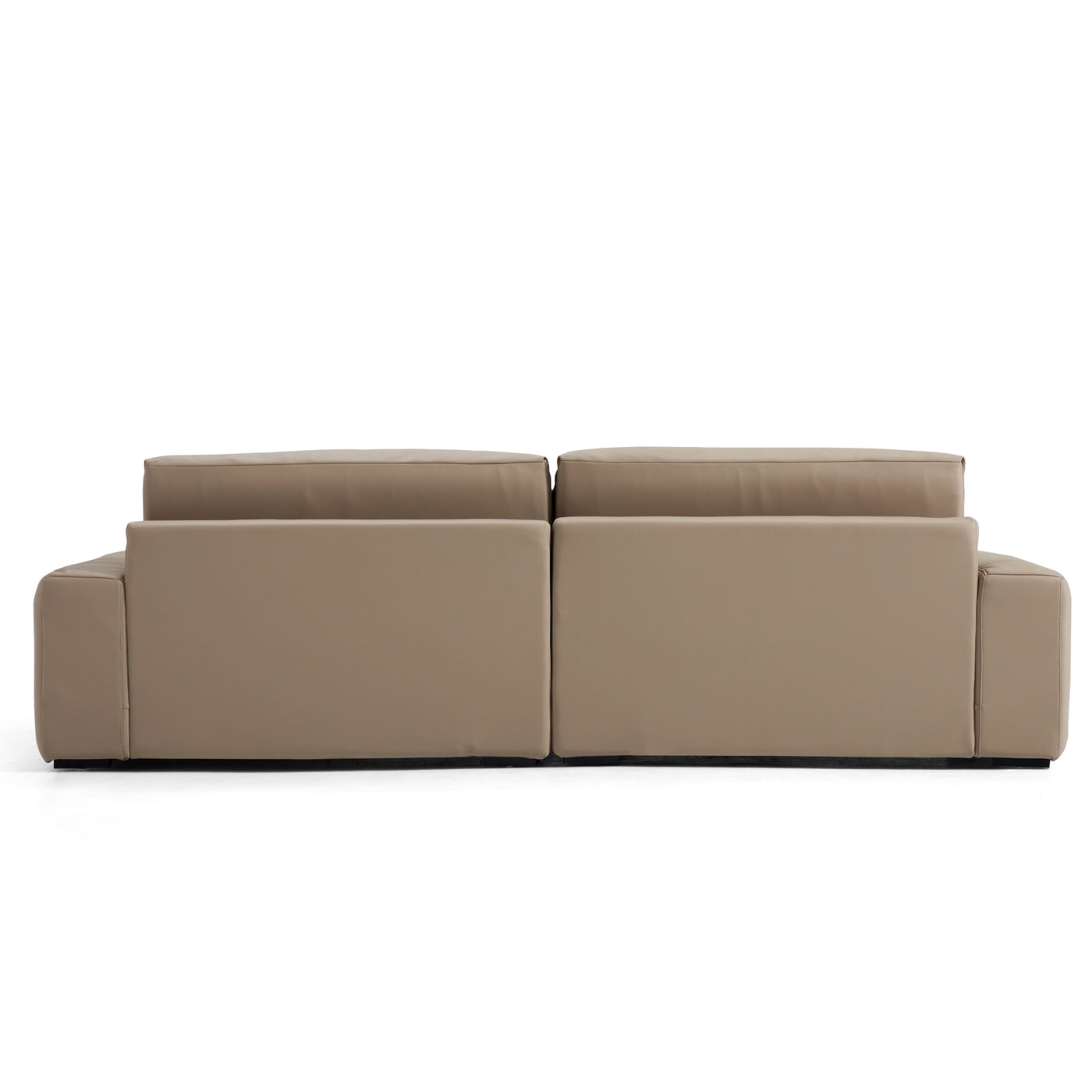 Chestnut Khaki Leather Sofa and Ottoman-Khaki