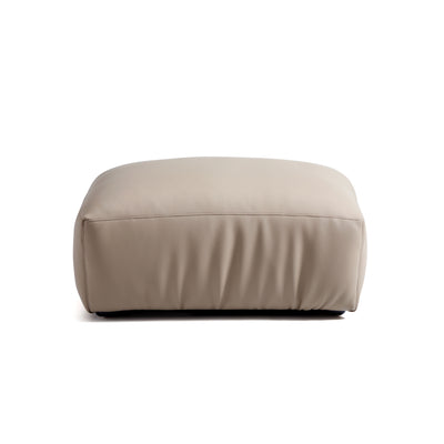 Chestnut Khaki Leather Sofa and Ottoman-Khaki