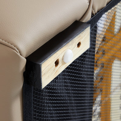 Chestnut Khaki Leather Sectional-Khaki