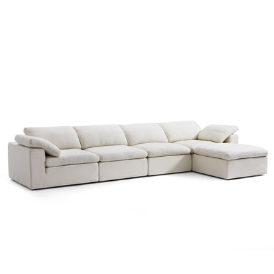 Tender Wabi Sabi White Sofa and Regular Ottoman-Beige