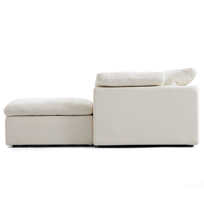 Tender Wabi Sabi White Sofa and Regular Ottoman-Beige