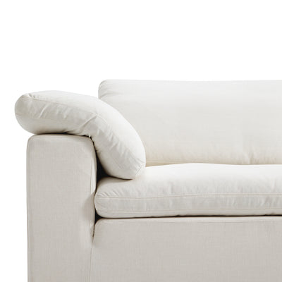 Tender Wabi Sabi White Sofa and Regular Ottoman-Beige