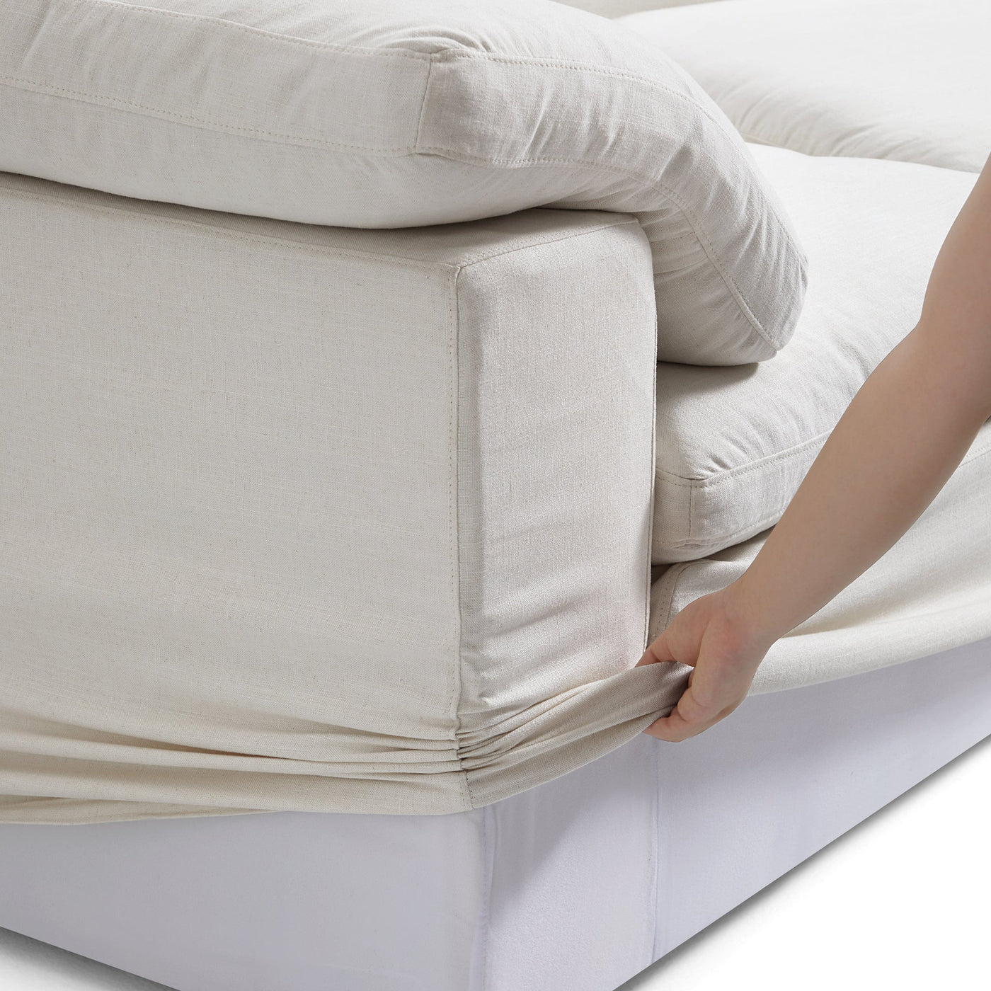 Tender Wabi Sabi Light Gray Sofa Bed-Beige
