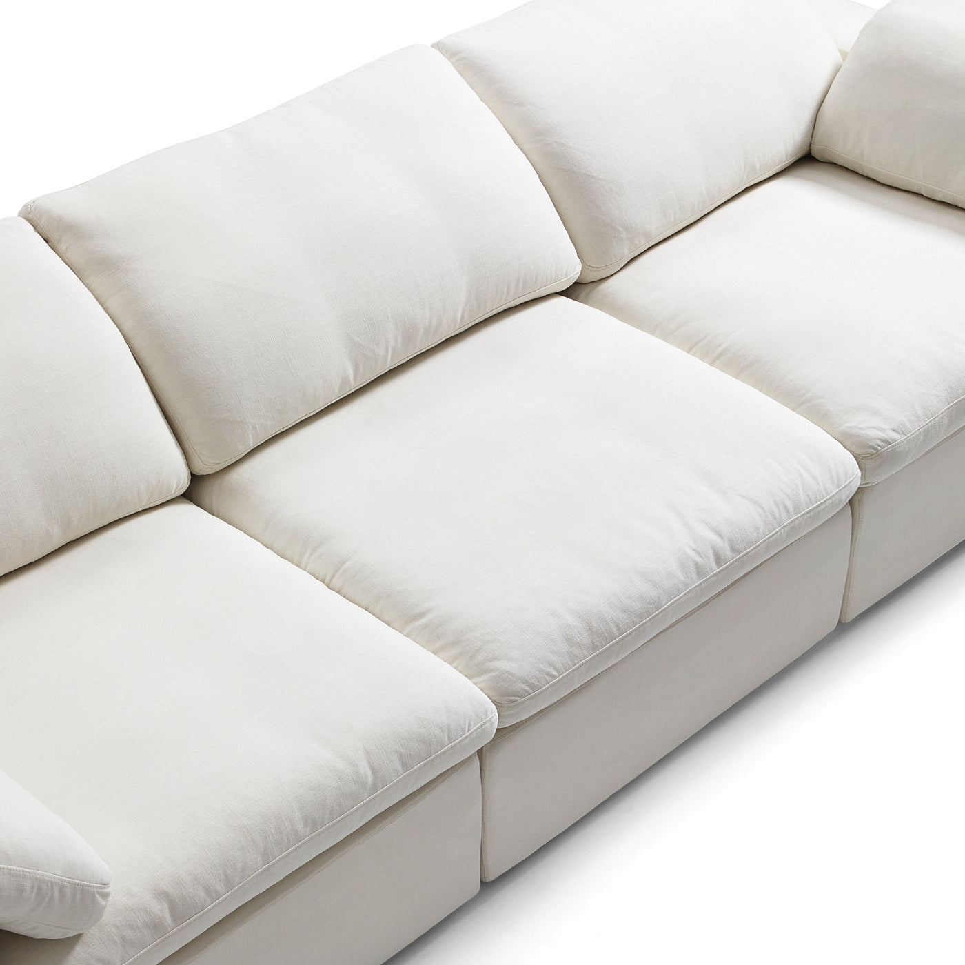 Tender Wabi Sabi White Sofa and Regular Ottoman-Beige