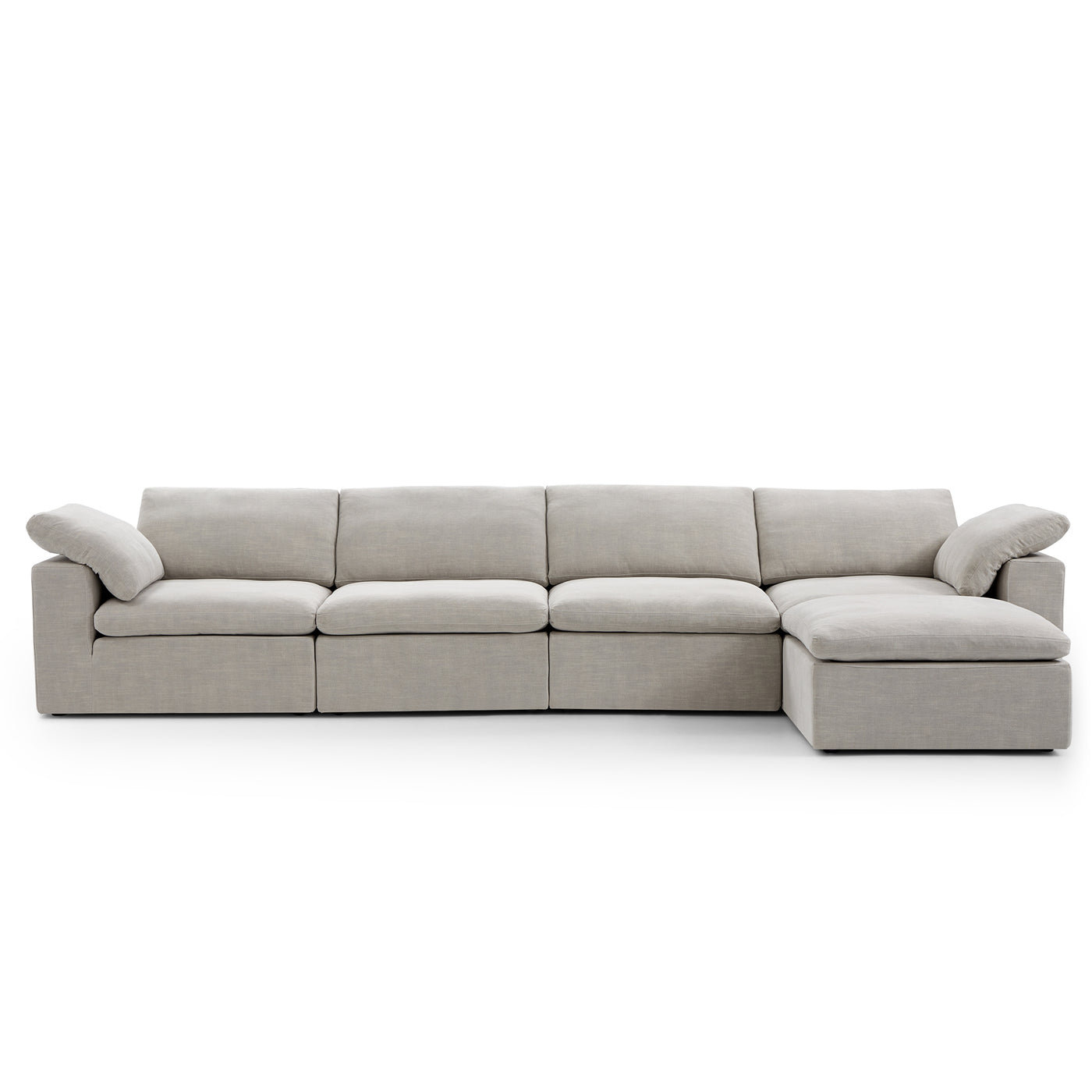 Tender Wabi Sabi White Sofa and Regular Ottoman-Sand