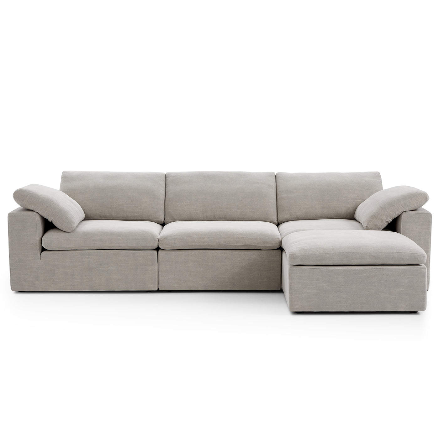 Tender Wabi Sabi White Sofa and Regular Ottoman-Sand