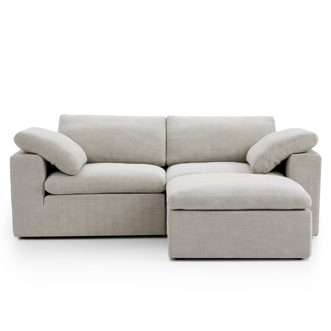 Tender Wabi Sabi White Sofa and Regular Ottoman-Sand