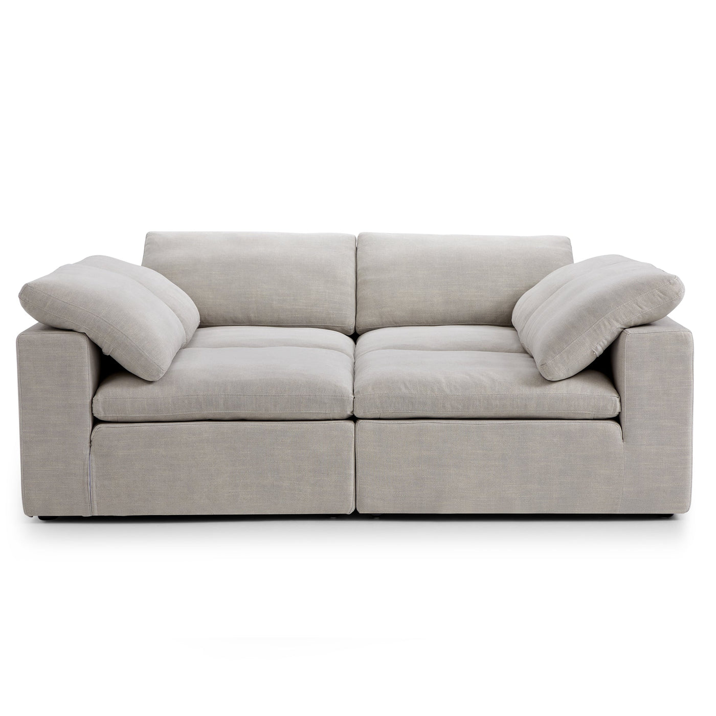 Tender Wabi Sabi Light Gray U Shaped Sectional with Open Ends-Sand-90.6"