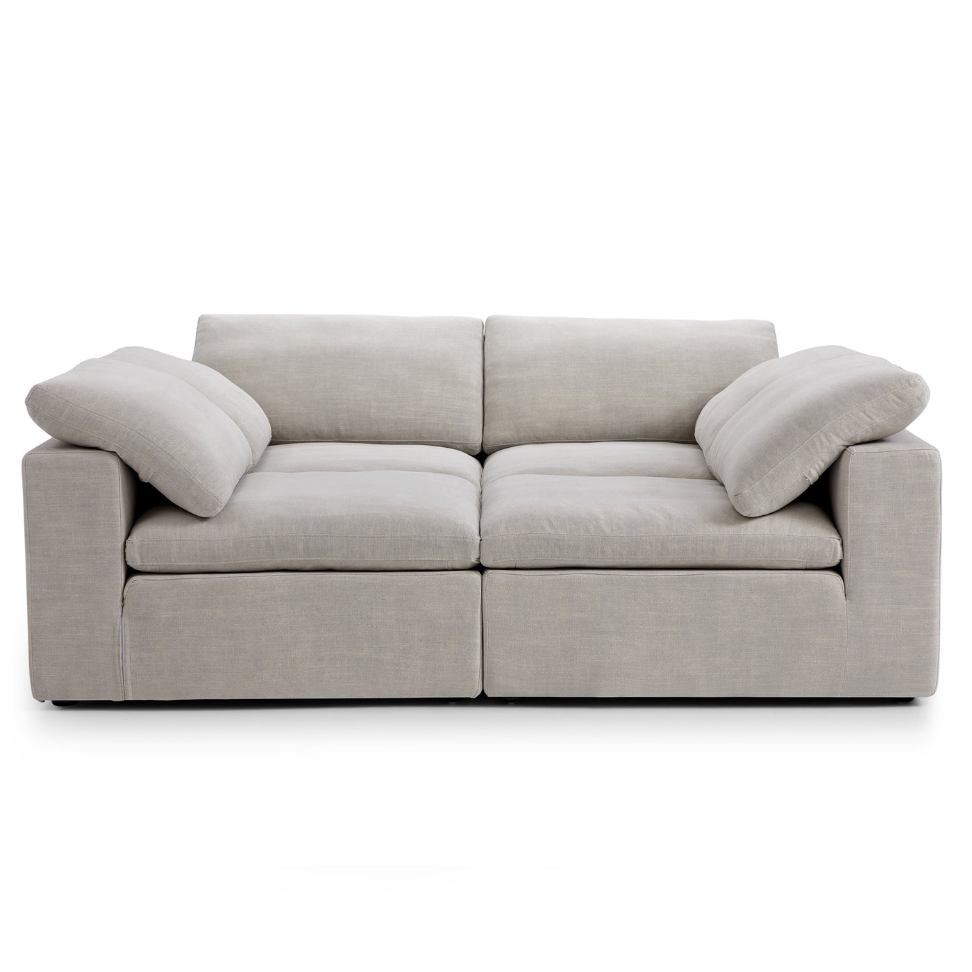 Tender Wabi Sabi U Shaped Sectional with Open Ends-Sand